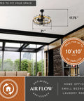 HomeStock Modern Industrial 21-Inch Ceiling Fan with Dimmable Light Kit and Remote Control for Small Rooms mounted in a stylish space.