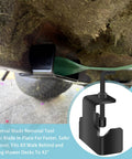 Universal Mower Blade Removal Tool And Clamp For Walk Behind And Riding Mowers Up To 42 Inch Deck in use under mower deck.