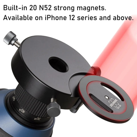 Close-up of Phone Digiscoping Mount For Telescopes And Spotting Scopes With 2.5 Inch Eyepiece Magnetic IPhone Attachment