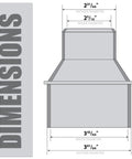 Illustration with dimensions of 4 Inch To Two And A Half Inch Reducer Hose Adapter For Dust Collection Converts Four Inch Hose To Two And A Half Inch Vacuum Fitting Must Have Shop Vacuum And Dust Collector Accessory For Port Connections On Larger Machinery.