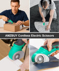 Top Christmas Stocking Stuffers For Men And Adults Ultra Lightweight Cordless Electric Scissors cutting cardboard and leather.