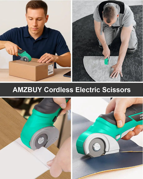 Top Christmas Stocking Stuffers For Men And Adults Ultra Lightweight Cordless Electric Scissors cutting cardboard and leather.