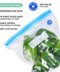 Reusable Sous Vide Vacuum Bag Kit For Meal Prep, BPA free bag with air valve, peppers inside, labeled for notes