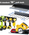 Two Pack Power Tool Drill Holder Wall Mount Organizer Rack Set Heavy Duty Steel Garage Storage with drills and saw displayed