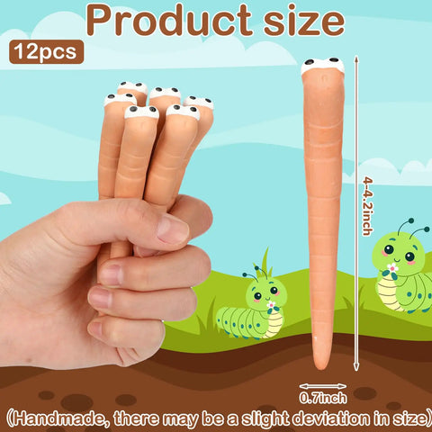 12 Pack Ceramic Water Sensor Worms For Plants Moisture Monitor Garden Tool Cute Plant Decor And Humidity Meter For Potted Houseplants Easy Soil Check Perfect Gift For Green Thumbs And Garden Lovers, 4.4-inch size