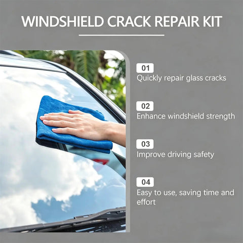 Person using 2026 Upgrade Windshield Crack Repair Kit For Chips And Other Cracks Universal Glass Repair Tool Set on car windshield.