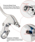 Close-up of Aluminum Mountain Bike Brake Lever For MTB Universal Fit On 2.2 Cm Handlebars Silver High Strength AL6061 Alloy