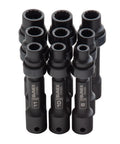 Limited Clearance 1/2 Inch Drive Socket Set, 12 Point, 9 Piece, Metric 8mm To 17mm, Cr-Mo Steel, shown arranged vertically