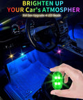 Upgraded 4 Pack Wireless LED Strobe Lights For Car Interior With 8 Color RGB Lit Mood Lighting Remote Control in use