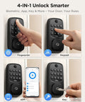 Fingerprint Door Lock With Keyless Entry Keypad For Front Door Built In WiFi Auto Lock And Voice Control easy access options