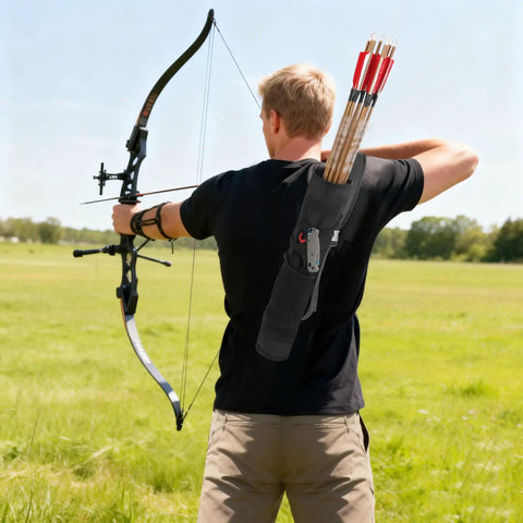 Archer with Lightweight Back Archery Quiver With Foldable Compact Hip Bag Dual Use Design Padded Strap Molle System outdoors