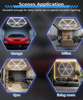 Kickass Ultra Bright LED Garage Light Hexagon Panel 54W 6500K 5940 Lumen Glare Free Ceiling Shop Lighting for garage, gym, office, living room