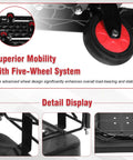 2-in-1 Folding Flatbed Cart With Removable Cage, Heavy Duty Platform Truck For Home And Workshop, Built To Haul Big Loads, Quick Switch To Flat Cart For Bulky Items, Durable PP And Steel Construction five-wheel detail