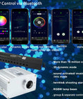 App control for Lit Twinkle 10W RGBW Fiber Optic Starlight Lights With 450 Strands Meteor Shooting Star Effects Sound Activated 9.8Ft