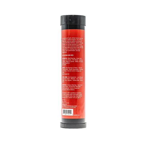 Sticky Red Lithium Complex Multipurpose Grease 3 oz tube, label side, for auto equipment and farm gear, extreme pressure use.