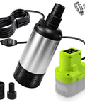 Kickass Cordless Submersible Water Pump With 1000GPH Brushless High Flow And 14.8 Ft Cable and battery with accessories.