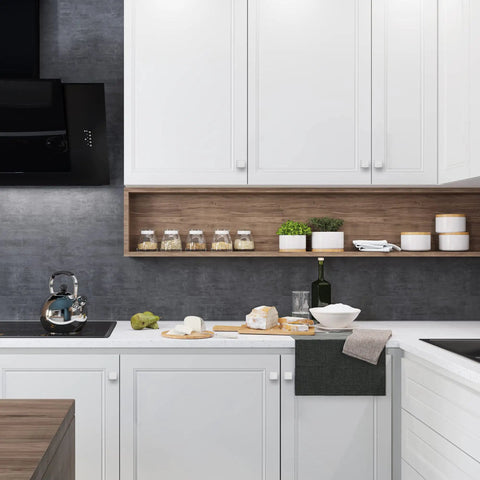 Modern kitchen with 25 Pack Brushed Nickel Cabinet Knobs And Square Drawer Pulls for cabinets, sleek farmhouse look.
