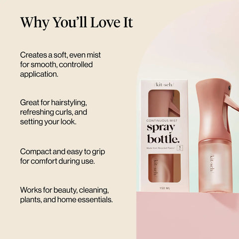 Ultra Fine Continuous Spray Bottle For Hair And More With Even Mist For Styling And Refreshing Curls, Waves, Plants And Cleaning Water Mister Handy Terracotta 150ml shown with packaging