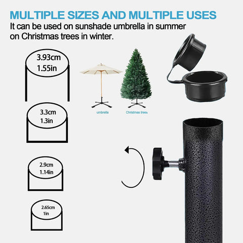 Heavy Duty Foldable Beach Umbrella Stand With Universal Clamp That Fits Poles From One Inch To One And A Half Inches diagram