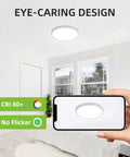 Room with white ceiling featuring 12 Inch LED Round Flat Panel Light With 3 CCTs 3000K 4000K 5000K 24W Edge Lit Flush Mount Fixture