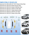 Rear Parking Brake Hardware Kit Replacement For Altima Murano Pathfinder Frontier Maxima vehicles with brake parts displayed