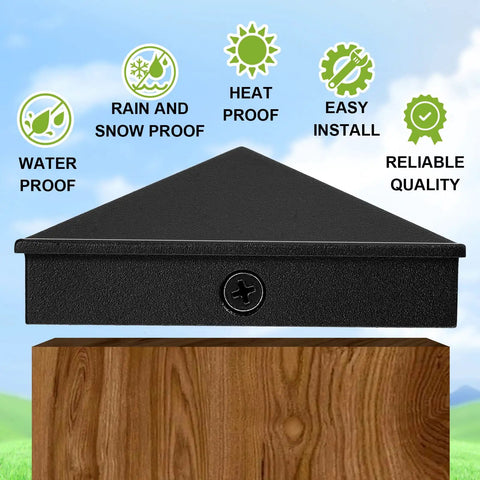 Aluminum Pyramid Post Caps For 6x6 Deck Posts Black 8 Pack With Screws Built Tough Outdoor Fence And Mailbox Dock Wood Protection Easy Install Corrosion Resistant Cover