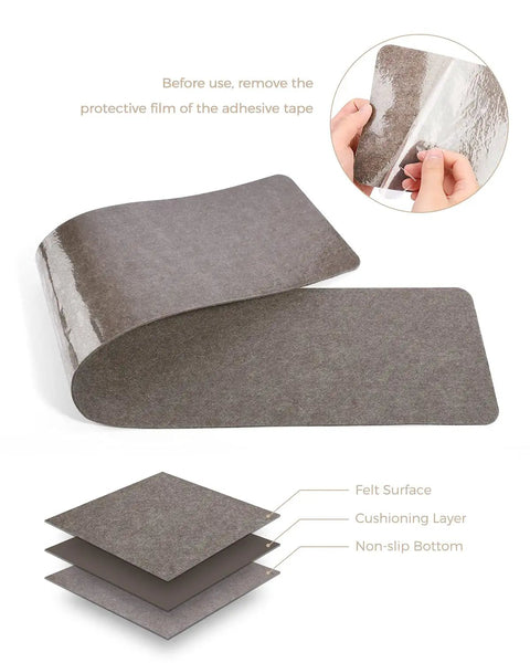 Non Slip Stair Treads 14 Pack For Indoor Wooden And Tile Steps, Easy Removal Safety Mats, felt surface layers, grey 6x30