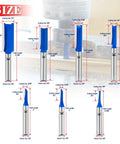 Top Shelf 7 Piece Straight Cut Router Bit Set 1/4 Inch Shank For No Sweat Routing Sweet Grooves Dados And Precision Woodworking Tasks Built Tough For Daily Shop Grind size guide with dimensions and cutting details