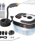 Badass 2500W Handheld Steam Cleaner Portable High Pressure Steam Washer For Nuking Grime On Upholstery Tile Floors Car Interiors And Crushing Stubborn Household Messes with steam hose and attachments.