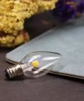 C7 LED Night Light Bulb E12 Candelabra Base 0.6W Replacement For 7W Incandescent, Warm White 2700K, Vintage Clear Glass