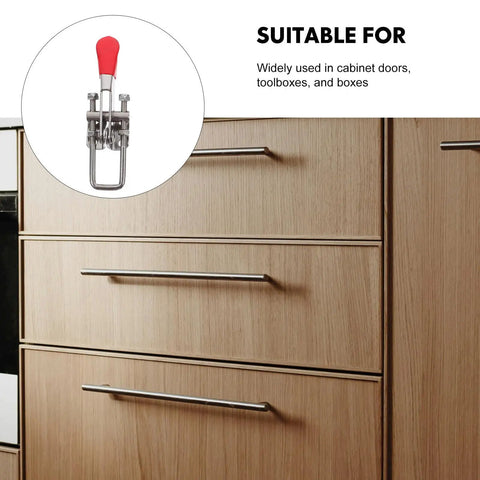 Heavy Duty Adjustable Toggle Clamp Latch Set With Stainless Steel And PVC Construction on cabinet doors