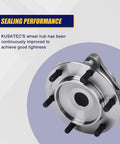 Front Wheel Bearing And Hub Assembly Fits 2010 2021 Lexus GX460 2003 2009 GX470 Toyota 4Runner 2007 2014 FJ Cruiser And 2005 2021 Tacoma Front 4WD With 6 Lug Bolts And ABS Plug And Play Direct Fit Replacement shown from an angle