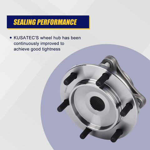 Front Wheel Bearing And Hub Assembly Fits 2010 2021 Lexus GX460 2003 2009 GX470 Toyota 4Runner 2007 2014 FJ Cruiser And 2005 2021 Tacoma Front 4WD With 6 Lug Bolts And ABS Plug And Play Direct Fit Replacement shown from an angle