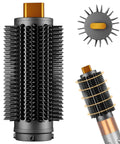 Upgraded Round Brush Attachment For Dyson Airwrap Round Volumizing Brush For Dyson Airwrap HS01 05 08 Accessories To Straighten Dry Curls And Add Major Volume Gold, showing different angles.