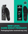 Orthotic Arch Support Full Length Shoe Insoles For Men Size 12 To 13.5 Green With Moldable Arch, Cushy Cushioning packaging