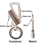 Infinity Lighter 3 in 1 Multitool Keychain Fire Starter Bottle Opener Waterproof Metal Flint Collapsible Lighter components