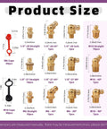 All In One SAE And Metric Brass Grease Nipple Kit With Caps 156 Pcs Hydraulic Fittings Set size chart showing zerks and caps