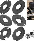 12 Piece Standard Seed Plate Set For 1001B Garden Seeder includes light carrot and popcorn plates, shown with garden seeder wheel