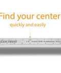 Stainless Steel Center Finder Ruler With No Guesswork And Dual Scale, 12 Inch Metal Measuring Tool showing precise center mark
