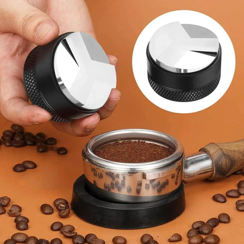Crank Out Shop Quality Espresso Shots With This Premium 51Mm Tamper Set Including Seven Essential Tools A Smart Distribution Wand And Soft Counter Pad For Home Brewers, showing a 51mm distribution wand with a textured grip.