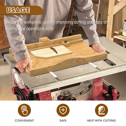 DIY Crosscut Table Saw Sled Kit With Guide Booklet For Building Your Own Tablesaw on a workshop table saw, improving accuracy and safety