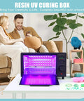Pro Grade 395nm UV Resin Curing Box With 80 LEDs Fast Curing Light Station for Jewelry Making and DIY Craft in living room