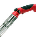 Heavy Duty 150 Watt Hot Knife With 5.5 Inch Blade For Fast Clean Cuts In Foam And More Heats To 975 Degrees Fahrenheit Ideal For Styrofoam EIFS ICF Nylon Rope Webbing And Synthetic Fabrics Not For Intricate Detailing, shown with red handle and metal blade guard.