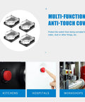 Anti Touch Button Cover With Flip Lid Safety Guard For Industrial Workshop And Hospital Use, Transparent Push Button Protector Preventing Accidental Activation, Durable Flip Top, Easy Install, 4 Pack shown in usage scenarios