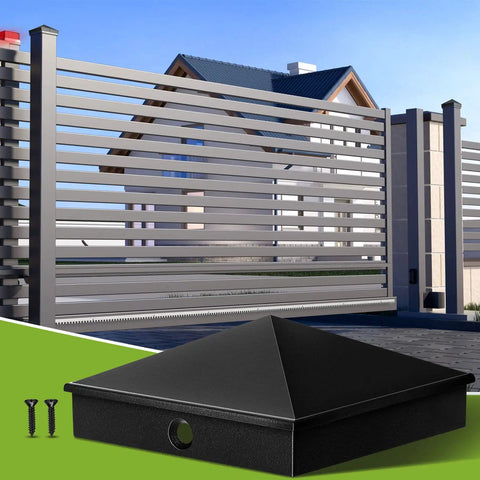Aluminum Pyramid Post Caps For 6x6 Deck Posts Black 8 Pack With Screws Built Tough Outdoor Fence And Mailbox Dock Wood Protection