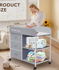 Must Have Portable Baby Changing Table With Waterproof Pad And Diaper Station Dresser Style Organizer With 3 Storage Baskets