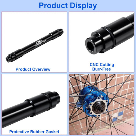 Thru Axle Conversion Kit For 15mm To 12mm And 12mm To 9mm Front Hub Adapter 100mm Spacing Quick Release Upgrade displayed