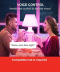Couple using RGB Color Changing Smart Bulbs That Work With Alexa And Google Home 3 Pack Starter Kit With Smart Switch A19 E26