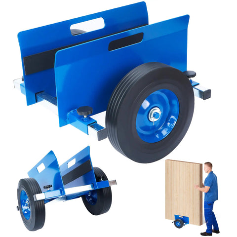 Heavy Duty Panel Dolly For Doors And Drywall, 1100 Pound Capacity, All Terrain Workhorse Slab Cart With 10 Inch Solid Wheels