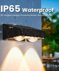 Outdoor Solar Fence Lights 16 Pack With 9 Color Options And 11 Modes 50 Lumens Brighter LED Focus Lens IP65 Waterproof mounted on wall